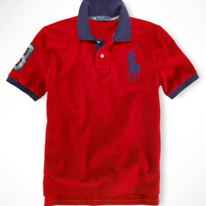 Big Pony Tartan-Trim Polo Shirt/Ralph Red (Boys 2T-XL)