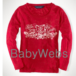3-Quarter Sleeve Graphic Tee/Park Avenue Red (Girls 4T-6X)