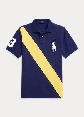 Polo Men&#039;s Custom Slim Fit Big Pony Mesh Polo Shirt (XS-XXL)