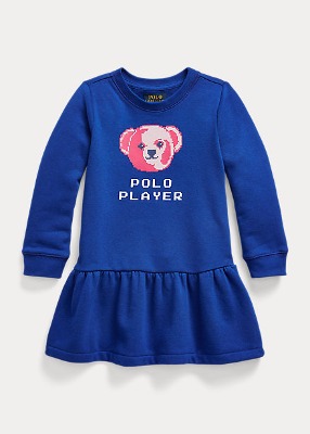 Polo Girls Polo Bear Fleece Dress (2T-6X)