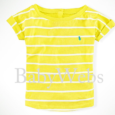 Short-Sleeved Button-Back Top/Yellow (Girls 2T-6X)