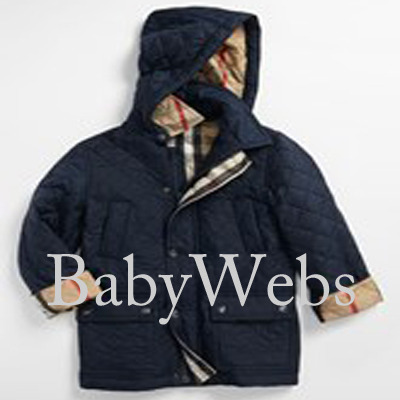 Burberry Kids Quilted Jacket/Navy (Boys 7-14)