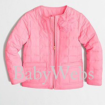 J.Crew Quilted puffer jacket/Neon azalea (Girls)