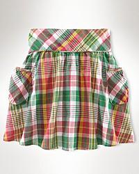 Thea Madras Skirt/Green Multi (Girls 2T-16)