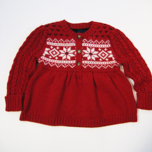 Babydoll Snowflake Sweater/Madison Red (INFANT GIRLS)