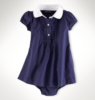 Audrina Cotton Jersey Dress/Newport Navy (INFANT GIRLS)