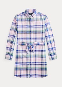 Polo Girls Plaid Cotton Oxford Shirtdress (7-16)