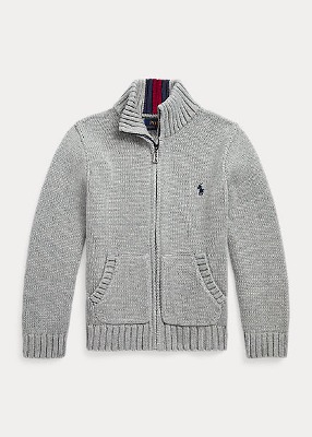 Polo Boys Cotton Full-Zip Sweater (2T-7)