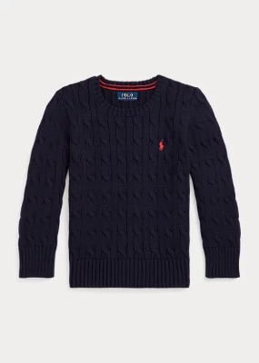 Polo Boys Cable-Knit Cotton Sweater (2T-7)