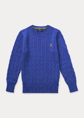 Polo Boys Cable-Knit Cotton Sweater (S-XL)