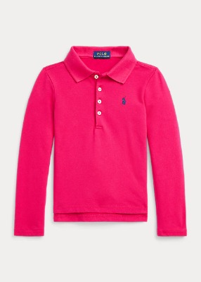 Polo Girls Mesh Long-Sleeve Polo Shirt (2T-6X)