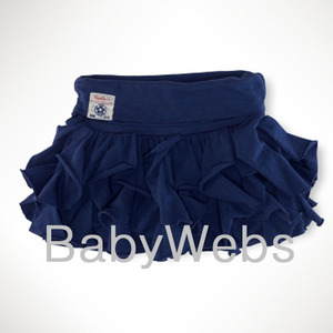Ruffled Cotton Scooter/Boathouse Navy (Girls 3T-6X)