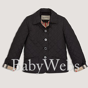 Burberry kids Westbury quilted jacket/Black(Girls 7-14)