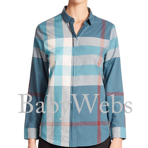 Burberry Brit Lage Check Blouse/Teal (Woman)