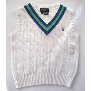 The Iconic Cotton Cable-Knit Vest/White (Boys 4-7)
