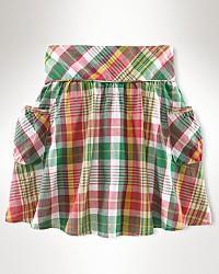 Thea Madras Skirt/Green Multi (Girls 2T-16)