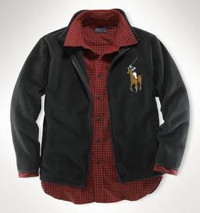 Big Pony Full-Zip Fleece Jacket/Polo Black (Boys 2T-XL)