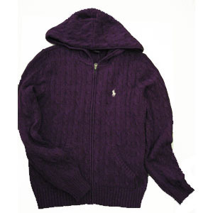 Cotton Cable Hoodie/Purple (Woman)