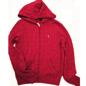 Cotton Cable Hoodie/Dark Pink (Woman)