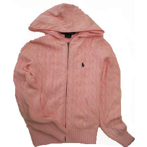 Polo Women&#039;s Cotton Cable-Knit Hoodie/Carmel Pink (S-L)