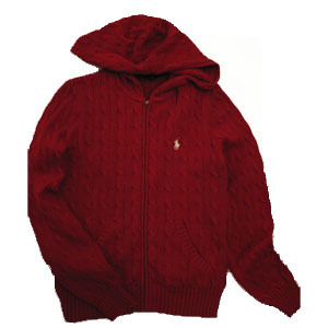 Cotton Cable Hoodie/Avenue Red (Woman)