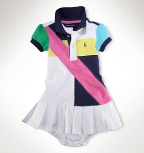 Color-Blocked Polo Dress/Newport Navy Multi (INFANT GIRLS)