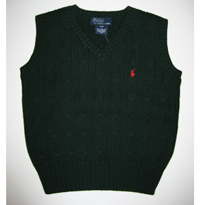 Classic Cotton Cable-Knit Vest/Dark Green (Boys 2T-7)