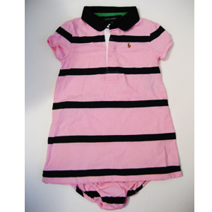 Cotton Rugby Dress/Carmel Pink Multi (INFANT GIRLS)