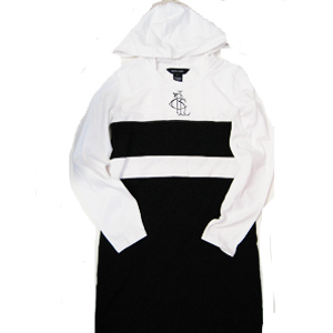 Cotton Hooded Dress/White_Black (Girls 5-XL)