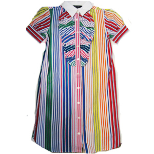 Bright-Striped Rainbow Dress (Girls 7-16)