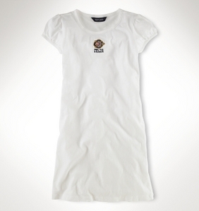 Rena Cotton T-Shirt Dress/White (Girls 7-16)