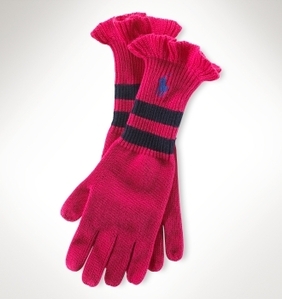 Cotton-Wool Ruffle Glove/Graphic Pink (Girls)