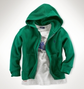 Full-Zip Fleece Hoodie/Tennis Green (Boys 2T-XL)