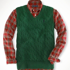 Classic Cotton Cable-Knit Vest/New Forest (Boys 8-20)