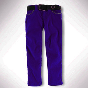 Edlynne Straight-Leg Corduroy Pant/Purple (Girls 2T-6X)