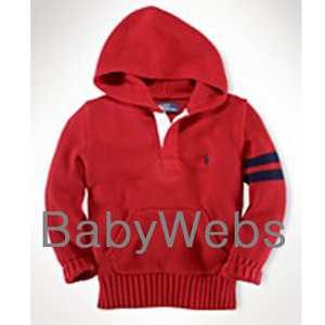 Knit Pullover Hoodie/Red (Boys 3T-7)