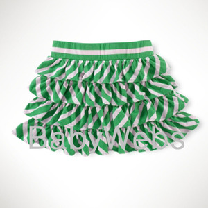 Cotton Stripe Ruffle Skirt/Bath Pink Multi (Girls 7-16)